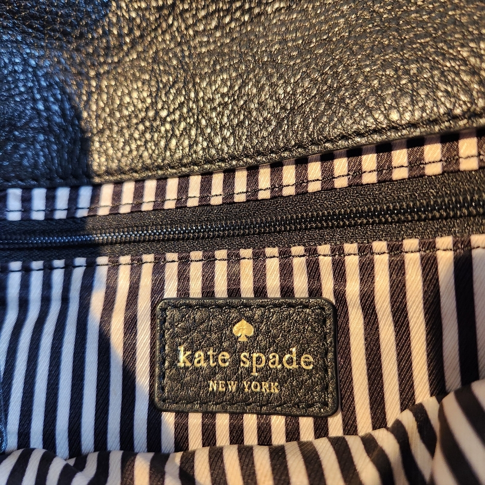Kate Spade Black Pebbled Leather Chain-Accent Crossbody Bag - Picture 5 of 9